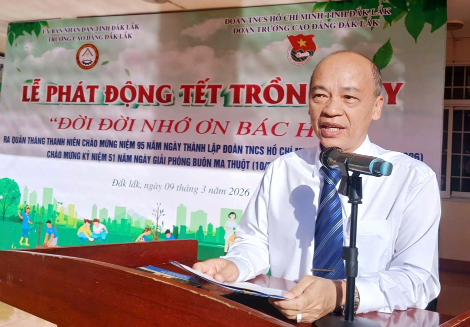 Kỷ niệm 51 năm ngày giải phóng Buôn Ma Thuột, Trường Cao đẳng Đắk Lắk tổ chức Lễ phát động “Tết trồng cây đời đời nhớ ơn Bác Hồ’ và Ra quân ‘Tháng thanh niên” năm 2026